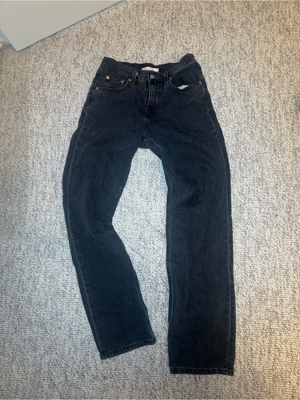 Woman’s Mid Rise Levi’s Black Straight-Leg Jeans